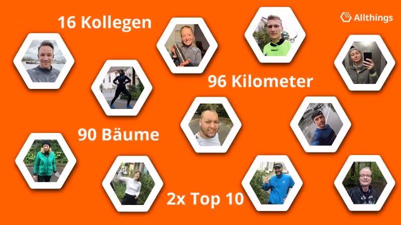 L'équipe Allthings au Global Real Estate Run : 16 collègues, 96 kilomètres, 90 arbres